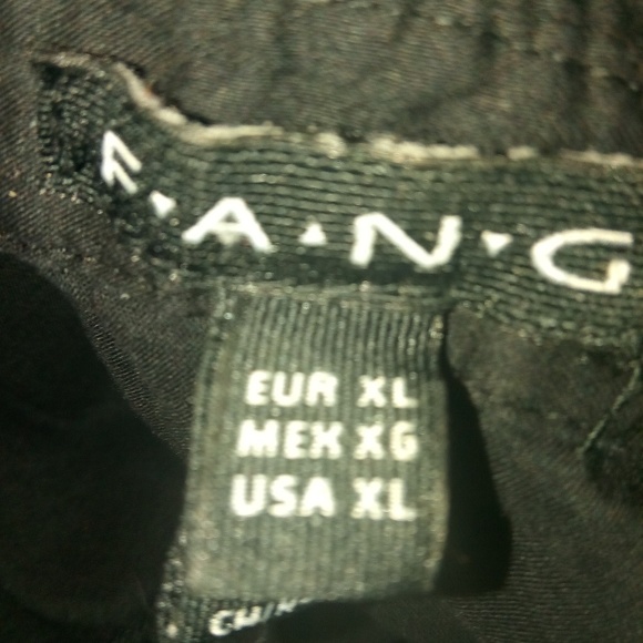 FANG XL Black White Silver Button Down Shirt Top - Picture 2 of 5